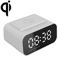BT510 15W LED-Uhr, kabelloses Aufladen, Bluetooth-Lautsprecher, multifunktionaler intelligenter Spiegel, Wecker, Audio, BT510 (White), BT510 (Iron Black)