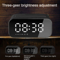 BT510 15W LED-Uhr, kabelloses Aufladen, Bluetooth-Lautsprecher, multifunktionaler intelligenter Spiegel, Wecker, Audio, BT510 (White), BT510 (Iron Black)
