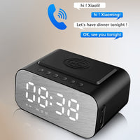 BT510 15W LED-Uhr, kabelloses Aufladen, Bluetooth-Lautsprecher, multifunktionaler intelligenter Spiegel, Wecker, Audio, BT510 (White), BT510 (Iron Black)