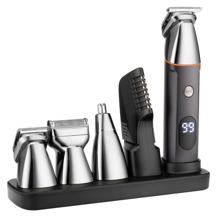 5-in-1-Haarschnitt-Digitalanzeige, Wasserwasch-Rasierer, Nasenhaar-Elektro-Push-Scheren-Set, LK-881 5 In 1 (Gold), LK-881 5 In 1 (Silver)