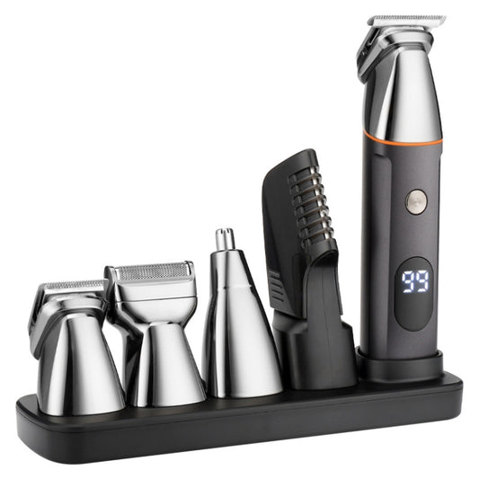 5-in-1-Haarschnitt-Digitalanzeige, Wasserwasch-Rasierer, Nasenhaar-Elektro-Push-Scheren-Set, LK-881 5 In 1 (Gold), LK-881 5 In 1 (Silver)