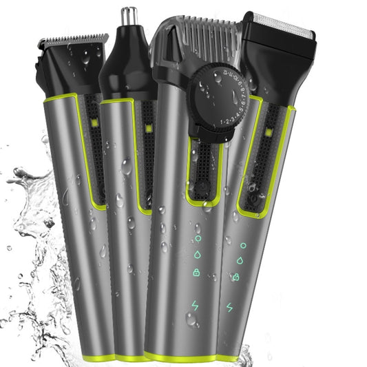 IPX5 wasserdichter Herren-Multifunktions-Friseur 4-in-1-Rasierer, Nasenhaar-Set, USB-Ladedruck, 677 4 In 1