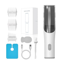 Elektrischer, wasserdichter Friseur-Kinder-Haarschneider, geräuscharm, wiederaufladbar, Push-Clipper, Digital Version White, Suction Upgrade Version White