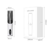 Elektrischer, wasserdichter Friseur-Kinder-Haarschneider, geräuscharm, wiederaufladbar, Push-Clipper, Digital Version White, Suction Upgrade Version White