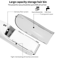 Elektrischer, wasserdichter Friseur-Kinder-Haarschneider, geräuscharm, wiederaufladbar, Push-Clipper, Digital Version White, Suction Upgrade Version White