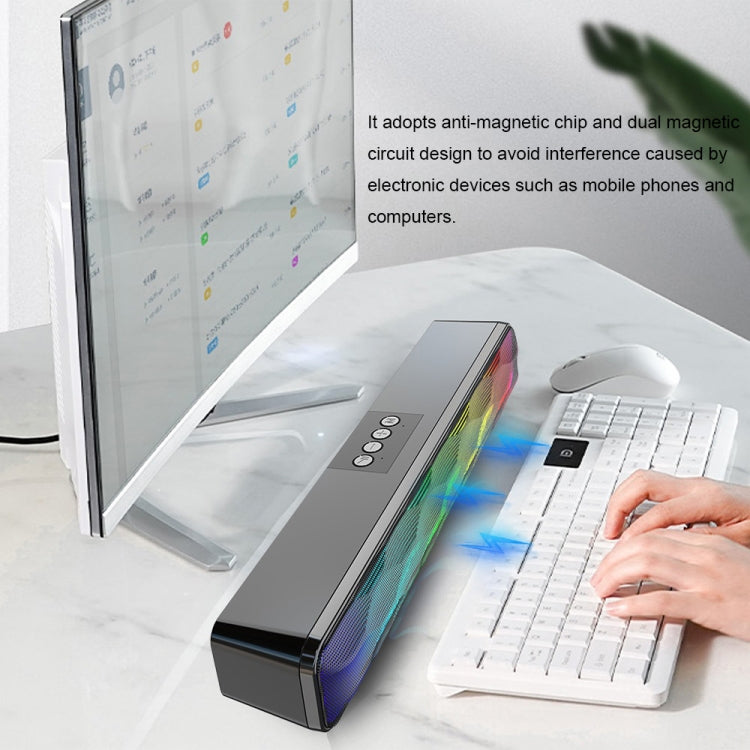 RGB-Bunter Lichteffekt-Desktop-Lang-USB-Wireless-Bluetooth-Lautsprecher, Q6