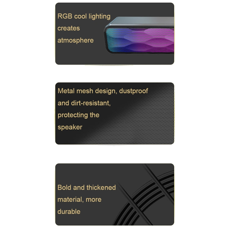 RGB-Bunter Lichteffekt-Desktop-Lang-USB-Wireless-Bluetooth-Lautsprecher, Q6