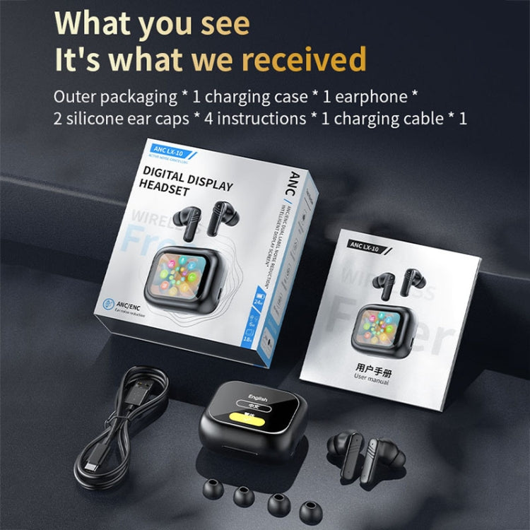 LX-10 In-Ear-Kopfhörer mit kabellosem Bluetooth und Vollfarb-Touchscreen, ANC+ENC und doppelter Rauschunterdrückung