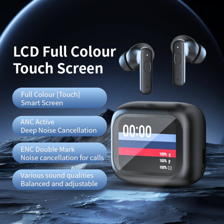 LY30 Vollfarb-Touchscreen ANC+ENC Rauschunterdrückung Kabellose Bluetooth-Ohrhörer