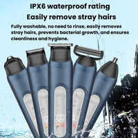 YJ-102 5-in-1 Multifunktions-Haartrimmer für Herren mit Licht, IPX6 wasserdicht, zum Trimmen von Haaren und Nase, YJ-102