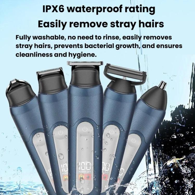 YJ-102 5-in-1 Multifunktions-Haartrimmer für Herren mit Licht, IPX6 wasserdicht, zum Trimmen von Haaren und Nase, YJ-102