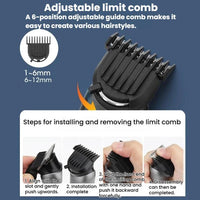YJ-102 5-in-1 Multifunktions-Haartrimmer für Herren mit Licht, IPX6 wasserdicht, zum Trimmen von Haaren und Nase, YJ-102