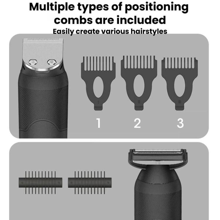 YJ-102 5-in-1 Multifunktions-Haartrimmer für Herren mit Licht, IPX6 wasserdicht, zum Trimmen von Haaren und Nase, YJ-102