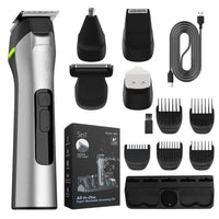 5-in-1 Multifunktions-Haarschneider mit LED-Licht, IPX6 wasserdicht, Haartrimmer & Nasenhaartrimmer, With LED Light