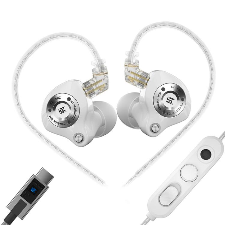 KZ EDZ Ultrabreitband-Dynamiktreiber mit großem Hub und zweistufigem Dämpfungssystem, 1,2 m langes kabelgebundenes Headset, Black 3.5mm, Black 3.5mm With Mic, Black Type-C Sound Card, White 3.5mm, White 3.5mm With Mic, White Type-C Sound Card