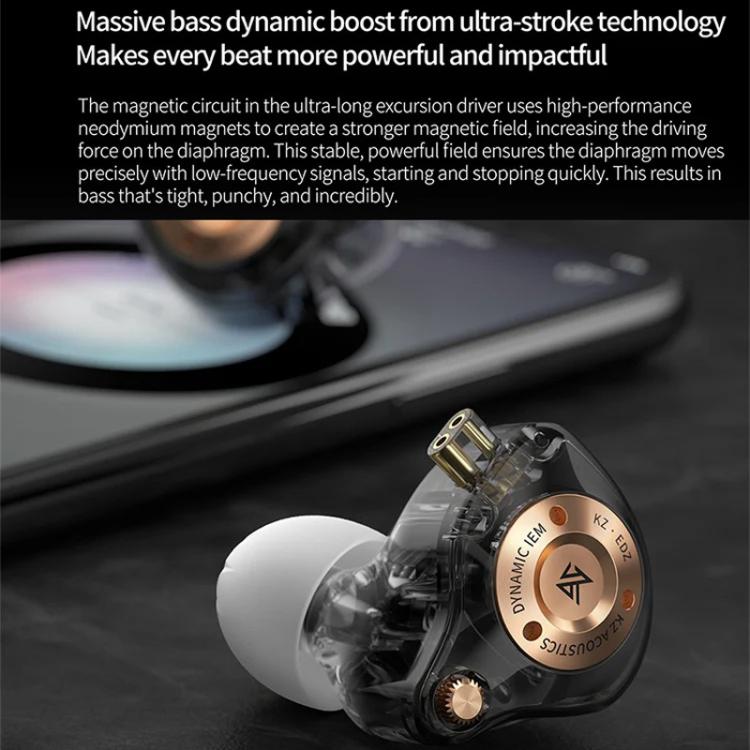 KZ EDZ Ultrabreitband-Dynamiktreiber mit großem Hub und zweistufigem Dämpfungssystem, 1,2 m langes kabelgebundenes Headset, Black 3.5mm, Black 3.5mm With Mic, Black Type-C Sound Card, White 3.5mm, White 3.5mm With Mic, White Type-C Sound Card