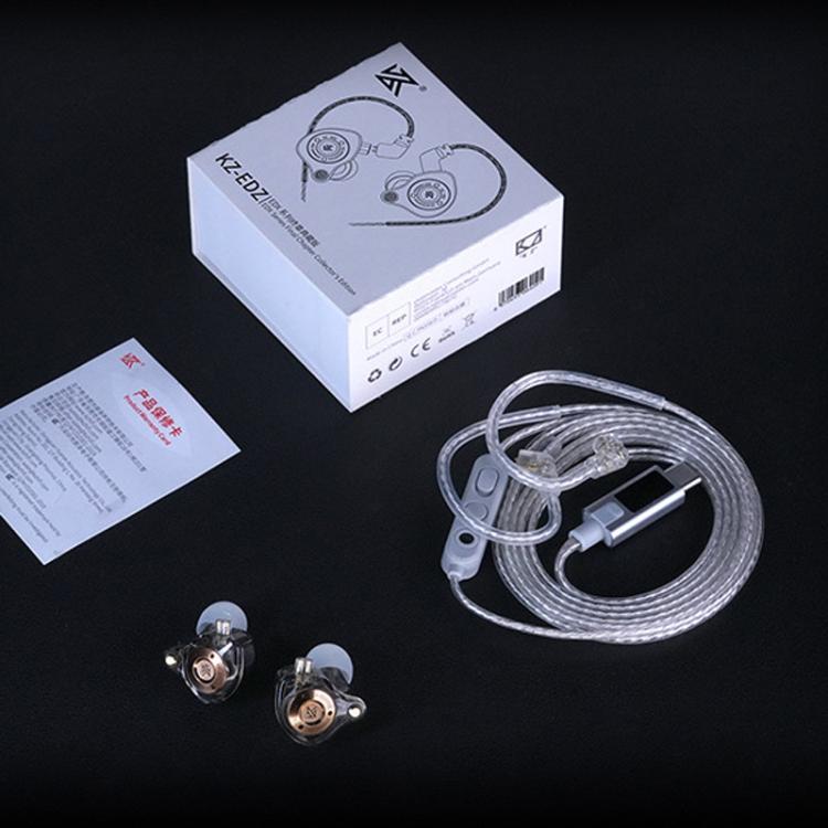 KZ EDZ Ultrabreitband-Dynamiktreiber mit großem Hub und zweistufigem Dämpfungssystem, 1,2 m langes kabelgebundenes Headset, Black 3.5mm, Black 3.5mm With Mic, Black Type-C Sound Card, White 3.5mm, White 3.5mm With Mic, White Type-C Sound Card