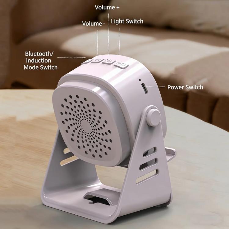 Kabelloser Induktionslautsprecher mit Handyhalterung, multifunktionaler Bluetooth-Desktop-Lautsprecher mit Nachtlicht