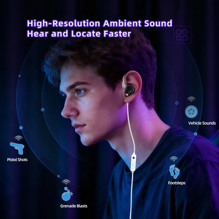 KZ Phantom Hi-Fi-Gaming-Kopfhörer mit 1,2 m Kabellänge, 3.5mm Standard, 3.5mm With Mic, Type-C Sound Card