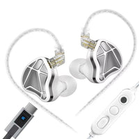 KZ Axas FPS 1,2 m kabelgebundene Gaming-Kopfhörer, 3.5mm Standard White, 3.5mm With Mic White, Type-C Sound Card White, 3.5mm Standard Black, 3.5mm With Mic Black, Type-C Sound Card Black