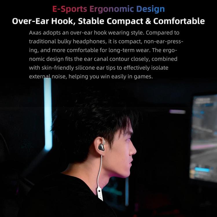 KZ Axas FPS 1,2 m kabelgebundene Gaming-Kopfhörer, 3.5mm Standard White, 3.5mm With Mic White, Type-C Sound Card White, 3.5mm Standard Black, 3.5mm With Mic Black, Type-C Sound Card Black