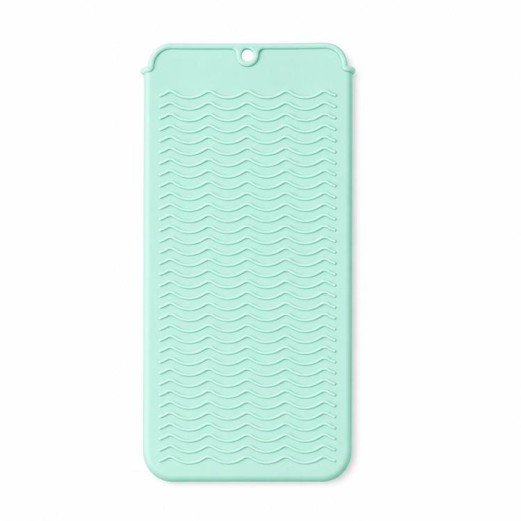 Hitzebeständige Silikonmatte für Lockenstab und Glätteisen, 2-in-1 Reise-Organizer für heiße Haarstylinggeräte, rutschfeste, doppelseitige Schutzmatte für die Arbeitsfläche, ideal für Haarglätter