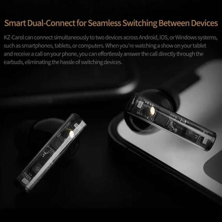 KZ-Carol Bluetooth-Kopfhörer mit aktiver Geräuschunterdrückung, Hi-Fi-ANC-Geräuschunterdrückung, TWS-Ohrhörer, Carol