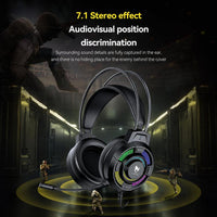 T-WOLF H140 Gaming-Headset mit Mikrofon, 7.1 Surround-Sound, kabelgebunden, mit RGB-Beleuchtung, H140
