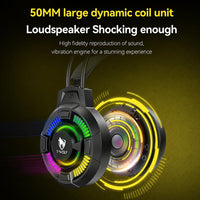 T-WOLF H140 Gaming-Headset mit Mikrofon, 7.1 Surround-Sound, kabelgebunden, mit RGB-Beleuchtung, H140