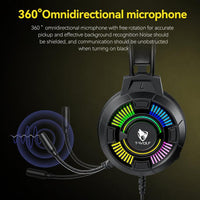 T-WOLF H140 Gaming-Headset mit Mikrofon, 7.1 Surround-Sound, kabelgebunden, mit RGB-Beleuchtung, H140