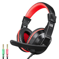 T-WOLF H150 Gaming-Headset mit zwei 3,5-mm-Klinkensteckern, Mikrofon, Over-Ear-Stereo-Kopfhörer mit Kabel und 40-mm-Lautsprechertreibern, H150