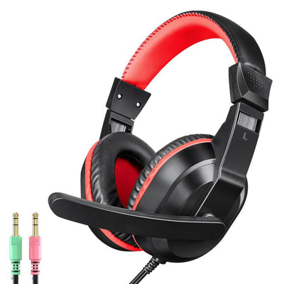 T-WOLF H150 Gaming-Headset mit zwei 3,5-mm-Klinkensteckern, Mikrofon, Over-Ear-Stereo-Kopfhörer mit Kabel und 40-mm-Lautsprechertreibern, H150