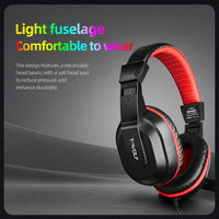 T-WOLF H150 Gaming-Headset mit zwei 3,5-mm-Klinkensteckern, Mikrofon, Over-Ear-Stereo-Kopfhörer mit Kabel und 40-mm-Lautsprechertreibern, H150