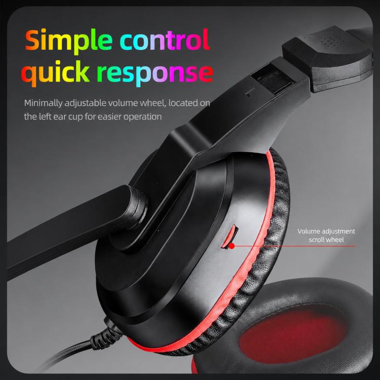 T-WOLF H150 Gaming-Headset mit zwei 3,5-mm-Klinkensteckern, Mikrofon, Over-Ear-Stereo-Kopfhörer mit Kabel und 40-mm-Lautsprechertreibern, H150