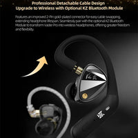 KZ Vader Pro HiFi Bass 6-Treiber Dynamische Musik In-Ear-Kopfhörer mit 1,2 m Kabellänge, HM Curve Standard, HM Curve With Mic, Bass Enhanced Standard, Bass Enhanced With Mic, HM Curve With Mic Type-C, Bass Enhanced With Mic Type-C