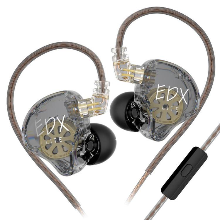 KZ-EDX Lite Dynamischer Ohrhörer mit internem Magnettreiber, 1,2 m Kabellänge, tiefe Bässe, abnehmbares Kabel, Musik- und Gaming-Ohrhörer, Translucent Gray Standard, Translucent Gray With Mic, Transparent Standard, Transparent With Mic                 ...
