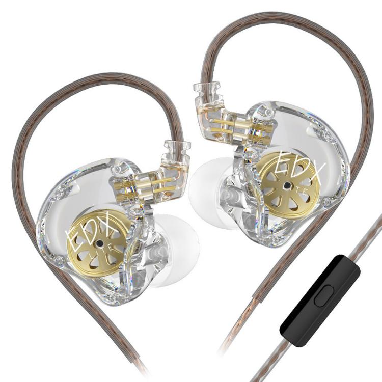 KZ-EDX Lite Dynamischer Ohrhörer mit internem Magnettreiber, 1,2 m Kabellänge, tiefe Bässe, abnehmbares Kabel, Musik- und Gaming-Ohrhörer, Translucent Gray Standard, Translucent Gray With Mic, Transparent Standard, Transparent With Mic                 ...