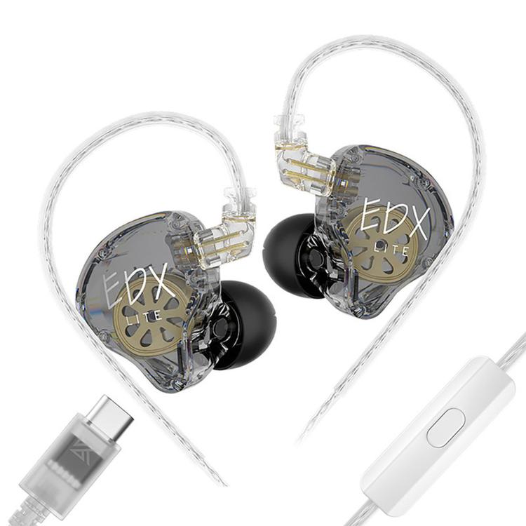 KZ-EDX Lite Dynamischer Ohrhörer mit internem Magnettreiber, 1,2 m Kabellänge, tiefe Bässe, abnehmbares Kabel, Musik- und Gaming-Ohrhörer, Translucent Gray Standard, Translucent Gray With Mic, Transparent Standard, Transparent With Mic                 ...