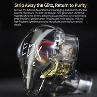 KZ-EDX Lite Dynamischer Ohrhörer mit internem Magnettreiber, 1,2 m Kabellänge, tiefe Bässe, abnehmbares Kabel, Musik- und Gaming-Ohrhörer, Translucent Gray Standard, Translucent Gray With Mic, Transparent Standard, Transparent With Mic                 ...