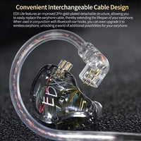 KZ-EDX Lite Dynamischer Ohrhörer mit internem Magnettreiber, 1,2 m Kabellänge, tiefe Bässe, abnehmbares Kabel, Musik- und Gaming-Ohrhörer, Translucent Gray Standard, Translucent Gray With Mic, Transparent Standard, Transparent With Mic                 ...