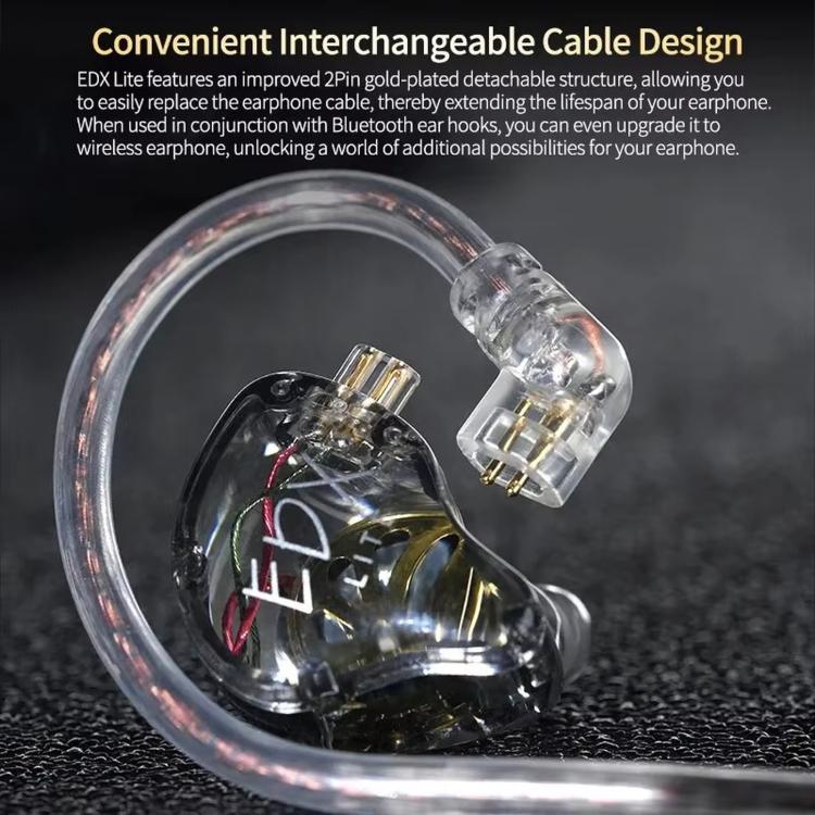 KZ-EDX Lite Dynamischer Ohrhörer mit internem Magnettreiber, 1,2 m Kabellänge, tiefe Bässe, abnehmbares Kabel, Musik- und Gaming-Ohrhörer, Translucent Gray Standard, Translucent Gray With Mic, Transparent Standard, Transparent With Mic                 ...