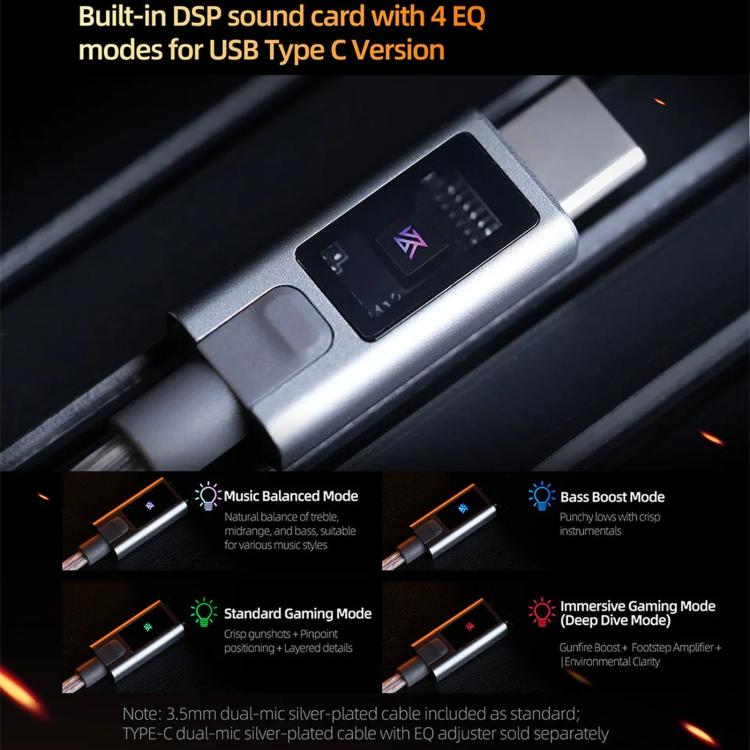 KZ-Gale HiFi 1,2 m Kabelgebundene Gaming-Kopfhörer, Black Standard 3.5mm, Black With Mic 3.5mm, White Standard 3.5mm, White With Mic 3.5mm, Black M2 Cable Sound Card Type-C, White M2 Cable Sound Card Type-C