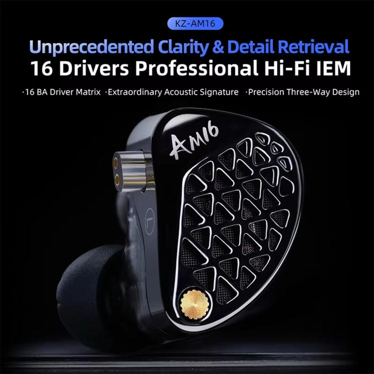 KZ-AM16 Kabelgebundene Ohrhörer mit dedizierten Tieftontreibern für Musik, Gaming und Hi-Fi (1,2 m), Balanced Standard 3.5mm, Balanced With Mic 3.5mm, Bass Enhanced Standard 3.5mm, Bass Enhanced With Mic 3.5mm, Balanced With Mic Type-C                 ...