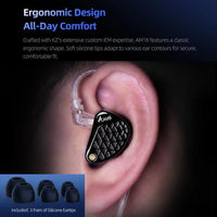 KZ-AM16 Kabelgebundene Ohrhörer mit dedizierten Tieftontreibern für Musik, Gaming und Hi-Fi (1,2 m), Balanced Standard 3.5mm, Balanced With Mic 3.5mm, Bass Enhanced Standard 3.5mm, Bass Enhanced With Mic 3.5mm, Balanced With Mic Type-C                 ...