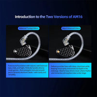 KZ-AM16 Kabelgebundene Ohrhörer mit dedizierten Tieftontreibern für Musik, Gaming und Hi-Fi (1,2 m), Balanced Standard 3.5mm, Balanced With Mic 3.5mm, Bass Enhanced Standard 3.5mm, Bass Enhanced With Mic 3.5mm, Balanced With Mic Type-C                 ...