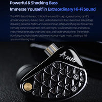 KZ-AM16 Kabelgebundene Ohrhörer mit dedizierten Tieftontreibern für Musik, Gaming und Hi-Fi (1,2 m), Balanced Standard 3.5mm, Balanced With Mic 3.5mm, Bass Enhanced Standard 3.5mm, Bass Enhanced With Mic 3.5mm, Balanced With Mic Type-C                 ...