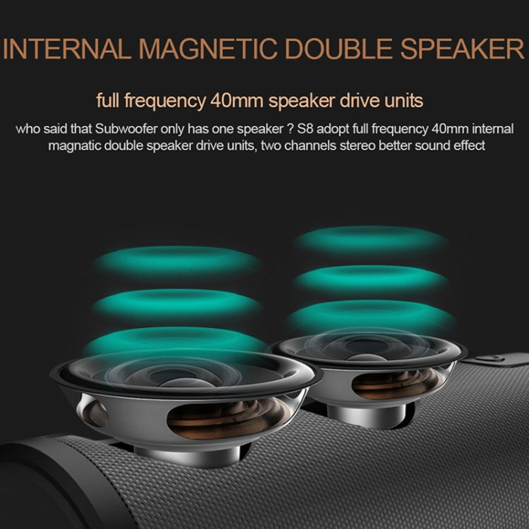 ZEALOT S8 3D-Stereo-Bluetooth-Lautsprecher, kabellose Subwoofer-Säule, tragbar, Touch-Steuerung, AUX-TF-Kartenwiedergabe, Freisprecheinrichtung mit Mikrofon