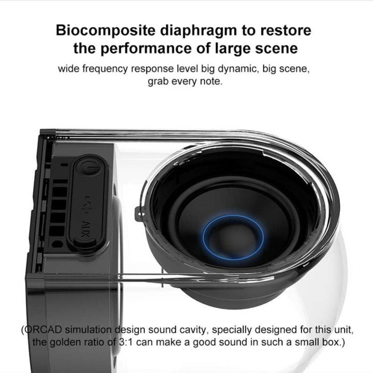 OVEVO True 3D TWS magnetischer kabelloser Bluetooth-Stereo-Surround-HiFi-Lautsprecher mit vollständig transparentem Zuhause