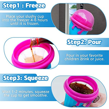 500ml Large Capacity Slushy Cup Summer Squeeze Homemade Juice Water Bottle Quick-Frozen Smoothie Sand Cup Pinch Fast Cooling Magic Ice Cream Slushy Maker Beker Kitchen Gadgets