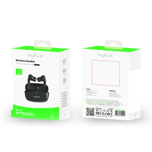 Rixus RXBT809B Crystal Clear Wireless Headset Black 